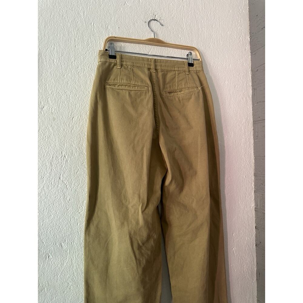 Free People Pants Women 4 Beige Khaki Chino Wide Leg High Rise Trousers Pleated - Picture 12 of 14